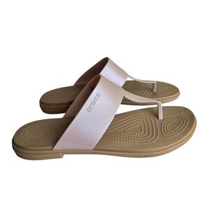 CROCS Tulum Metalic Pinc Womens Sandals Size 11